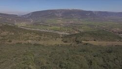 Spain, Burgos, Las Merindades. Southern access through La Mazorra narrow Stock Footage