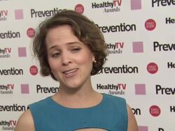 INTERVIEW: Ashley Koff, R.D. on how Emily Deschanel and her new baby are doing at the Prevention Magazine Presents The Inaugural 'Prevention Healthy TV Awards' at Beverly Hills CA.  Stock Footage