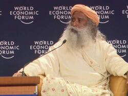 MS Man engaging in discussion at World Economic Forum AUDIO / Davos, Graubunden, Switzerland Stock Footage