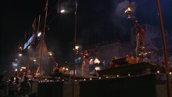 Performers use torches as a part of the puja during India's Diwali festival. Stock Footage