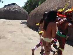 Kamayura Tribe Of The Xingu Indian Reserve Stock Footage