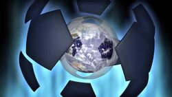 A spinning soccer ball expands to reveal a globe inside. Stock Footage