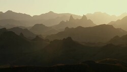Early morning shot of the Sierra Quemada Mountains in Big Bend National Park, Texas. Stock Footage