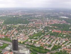 WS AERIAL View of houses and trees at Grunewald / Germany Stock Footage