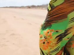 Woman carries water canister Stock Footage