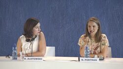 INTERVIEW - Natalie Portman on here first time being directed by a female, how the lack of female directors effects what type of films are made at 'Planetarium' Press Conference - 73rd Venice Film Festival Stock Footage