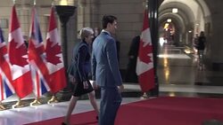 CLEAN : May pushes Britain Canada free trade in Trudeau talks News Clip
