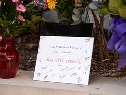 ATMOSPHERE - Mourners gather at a prayer service held at St. David's Episcopal Church following a deadly car accident Stock Footage
