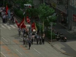 Protest and memorial for Peace in Hiroshima Stock Footage