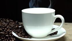 coffee cup and Coffee Bean, Smoke Stock Footage