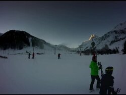empty ski slope to very busy Stock Footage