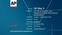 UK PM announces new measures to deal with issue of harassment News Clip