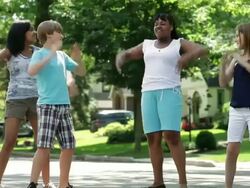 WS PAN Group of children playing game / Summit, New Jersey, United States Stock Footage