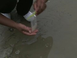 Students test water in rural America Stock Footage