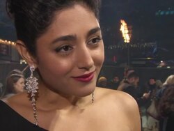 INTERVIEW - Golshifteh Farahani on filming the plague scenes, the controversy around the film at 'Exodus: Gods and Kings' premiere Stock Footage
