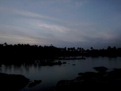 T/L sunrise over Arambol Harbour, Goa, India Stock Footage