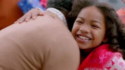 Grandfather welcomes family home for the holidays, hugs all around Stock Footage