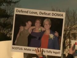 Gay Marriage Supporters Rally Against DOMA Stock Footage