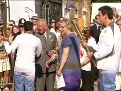 Prince Charles & Camilla Visit Torch Relay News Clip