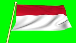 Flag of  Indonesia  animated on green screen Stock Footage