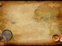 Treasure Map Background Loop with Continents Passing By. Stock Footage