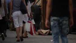 Bustiling shopping area of Beirut News Clip