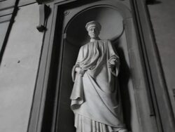 MH LA PAN Marble Statue / Florence, Italy Stock Footage