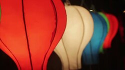 Lamp in Loi Krathong Traditional Festival in Thailand Stock Footage