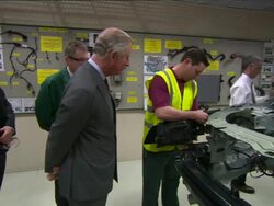 Prince Charles Visits the Jaguar Land Rover production plant at Halewood, marking the start of the former Ford plant's 50th anniversary celebrations News Clip