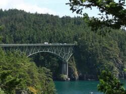 Deception Pass Bridge, WA Stock Footage