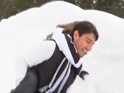 STEADYCAM: Enjoying the winter Stock Footage