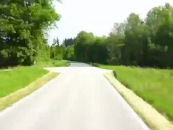 Driving through green forest time lapse POV Stock Footage