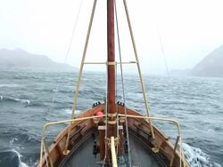 HD: Floating boat Stock Footage