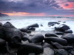 sunset on the napali coast, kaui, hawaii Stock Footage