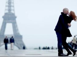Paris Romance Couple Stock Footage