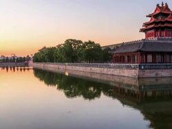 Moat and the imperial palace in Beijing,China.Timelapse. Stock Footage