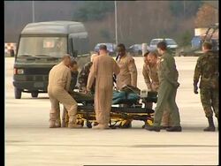 Injured US soldier arrives for treatment News Clip
