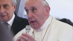 Pope Francis addresses media on papal plane after EU visit News Clip