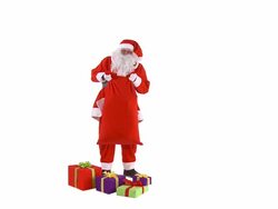 Santa With A Gift Bag Stock Footage