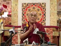 MS Dalai Lama speaking to press about all sorts of things AUDIO / Dharamsala, Himachal Pradesh, India Stock Footage