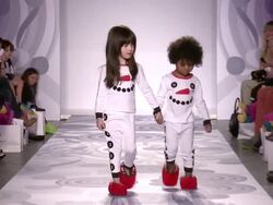 Models walk during Heidi Klum Presents Her Holiday Truly Scrumptious Collection For Babies"R"Us At Kids Fashion Week In NYC Stock Footage