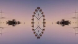 Mirror image geometric shapes emanate from a centrally located digital kaleidoscope generator. Stock Footage