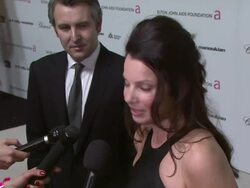 EVENT CAPSULE REPORTER/CHYRON : 17th Annual Elton John AIDS Foundation Academy Award Viewing party, Los Angeles, CA, United States, 02/22/09 Stock Footage