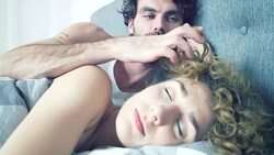 Couple in bed. Stock Footage