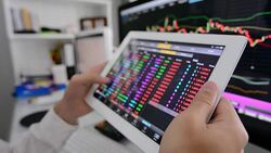 Stock market graph and tecnical analysis stock Stock Footage