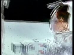 CU astronaut riding on Moon Rover Stock Footage