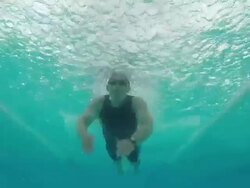 Swimming training - front crawl technique Stock Footage