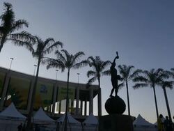 ATMOSPHERE - Preparations at the Maracana Stadium at Maracana on June 26, 2013 in Rio de Janeiro, Brazil. (Footage by Origlia Video/Getty Images) Stock Footage