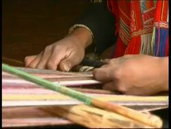 Close up hands weaving, Peru Stock Footage