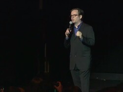 SPEECH: Tom Calderone talks about VH1 and Starburst partnership and Save the Music Foundation at the Starburst Presents Songwriters Music Series To Benefit The VH1 Save The Music Foundation With Matthew Morrison at New York NY.  Stock Footage